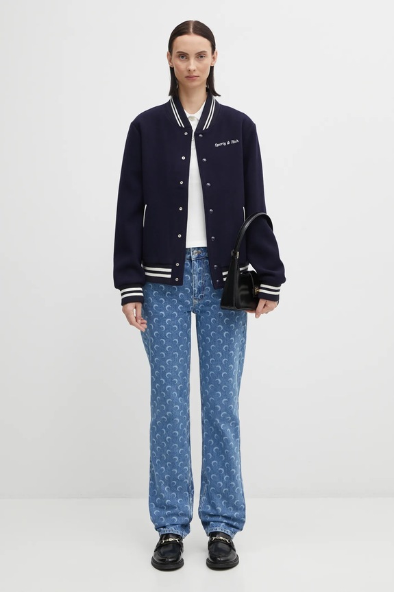 Вовняна куртка-бомбер Sporty & Rich Eden Crest Varsity OW03160666BL106