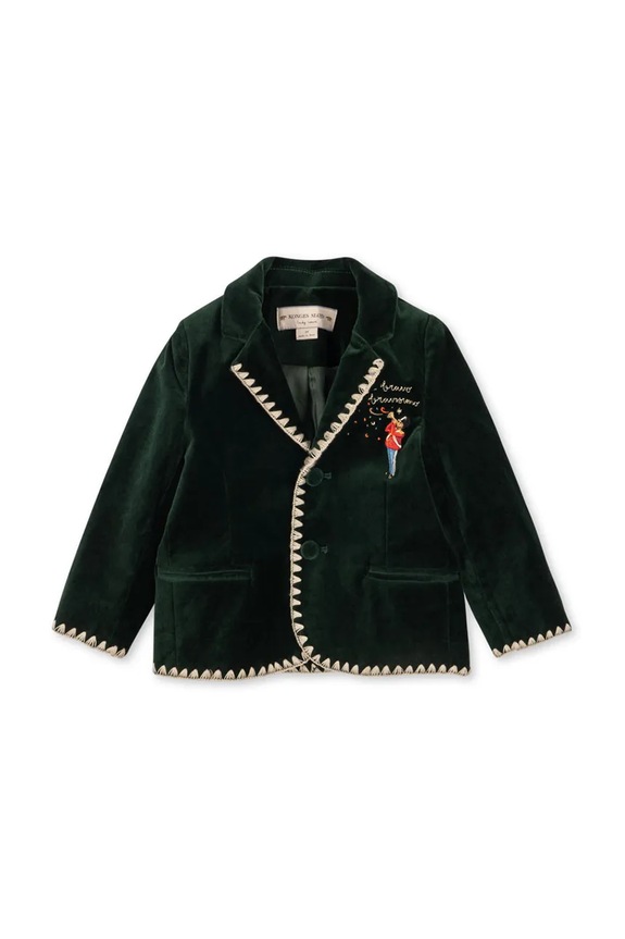 Konges Sløjd gyerek bársonykabát ROCKY BLAZER KS104412.9BYA zöld AW25