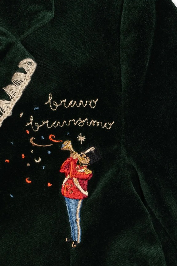 Konges Sløjd gyerek bársonykabát ROCKY BLAZER zöld KS104412.9BYA