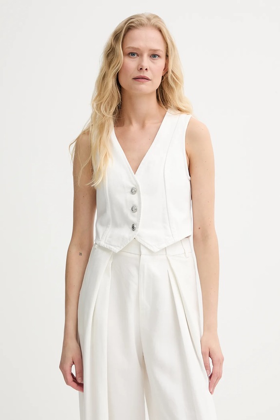 Morgan gilet di jeans tessuto bianco COKABI