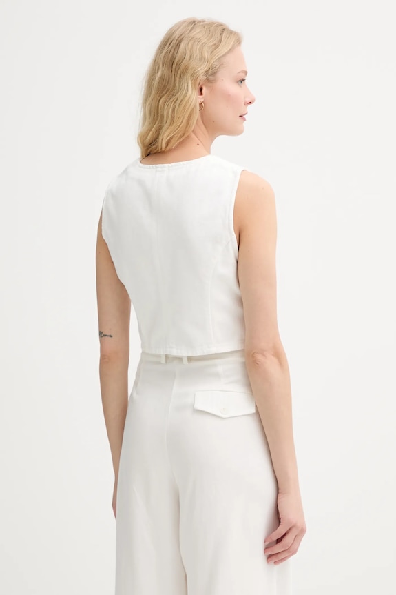Abbigliamento Morgan gilet di jeans COKABI bianco