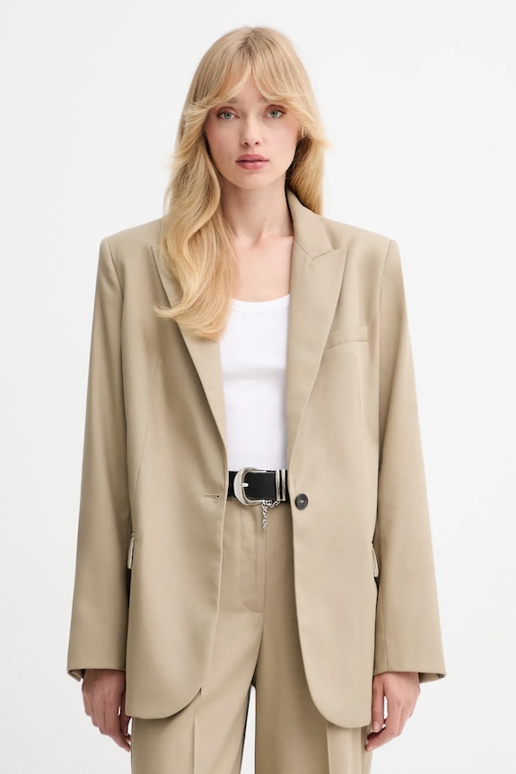 IRO giacca in misto lana tessuto verde WP07SANNIE