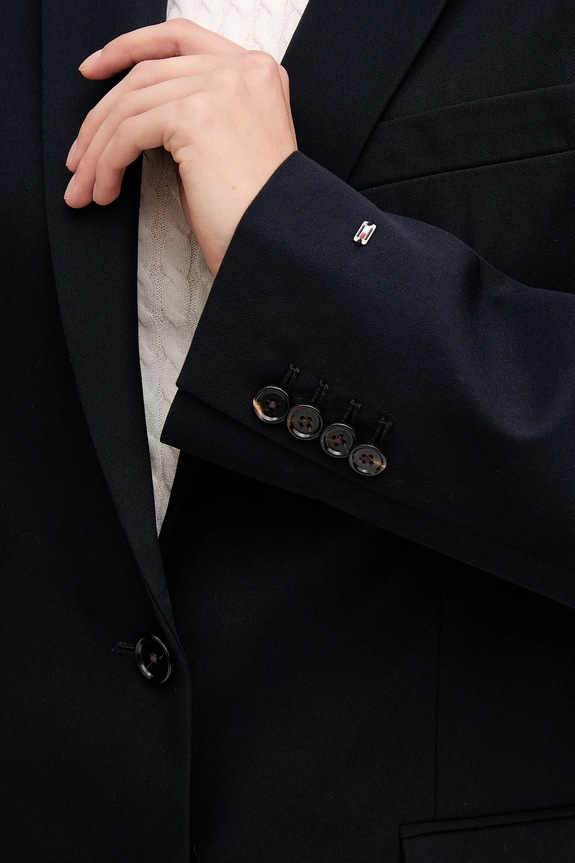 Pamučni sako Tommy Hilfiger WW0WW46808 mornarsko plava