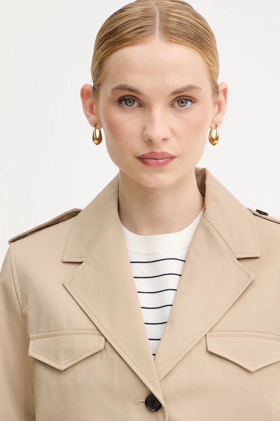 Tommy Hilfiger jachetă de bumbac bej WW0WW47164
