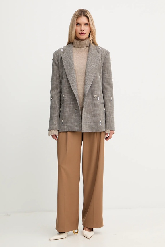 Σακάκι Simona Corsellini A25CPGI00301 καφέ AW25