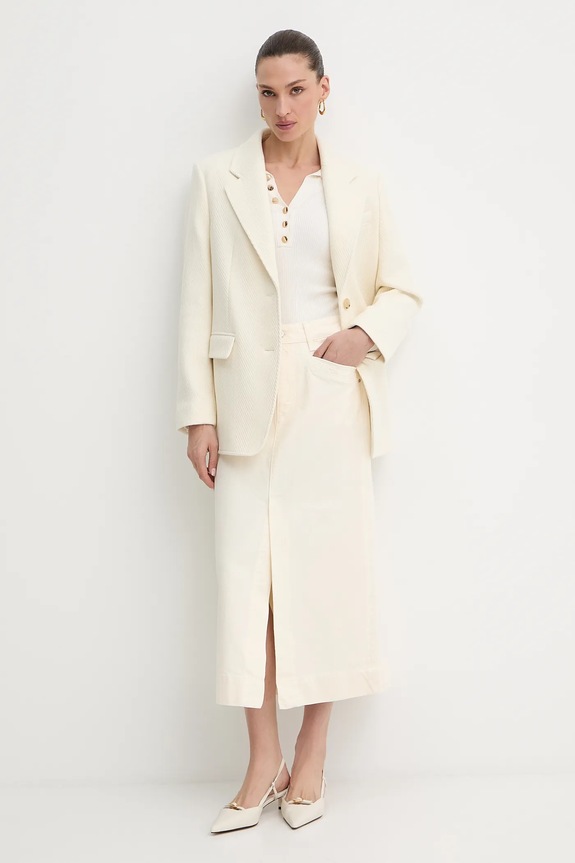 Vlnené sako BOSS Jovana1 50543726 béžová AW25