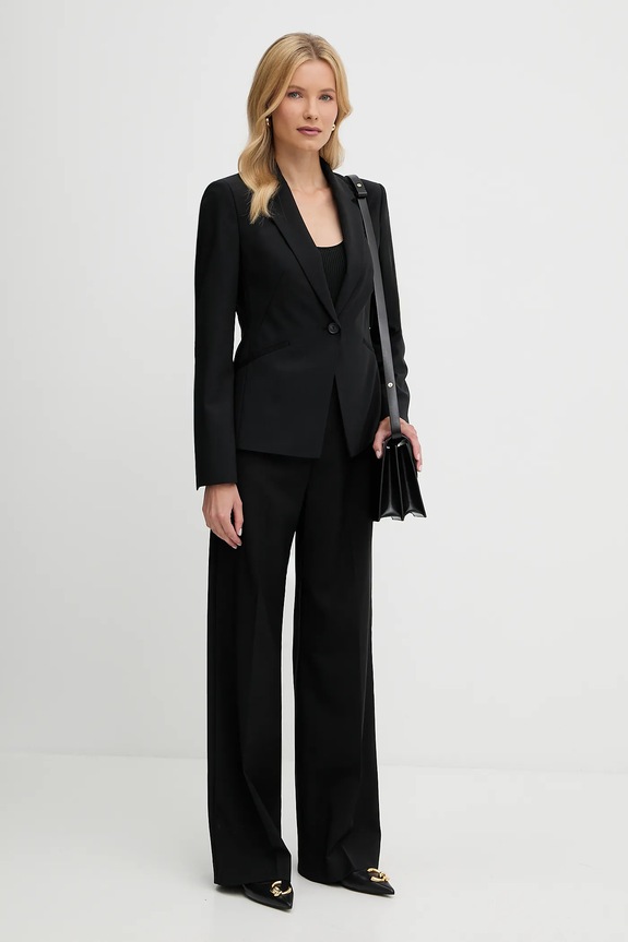 Μάλλινο σακάκι BOSS Bashinah 50546622 μαύρο AW25