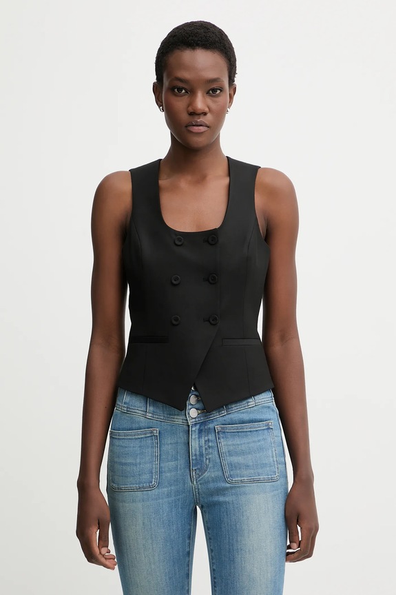 Blugirl Blumarine kamizelka z dodatkiem wełny z podszewką czarny RF5265.T207A