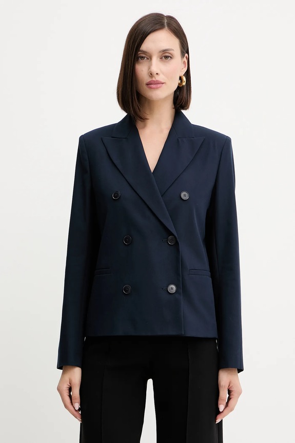 Weekend Max Mara marynarka bawełniana TAPPETO tkanina granatowy 2525046061600