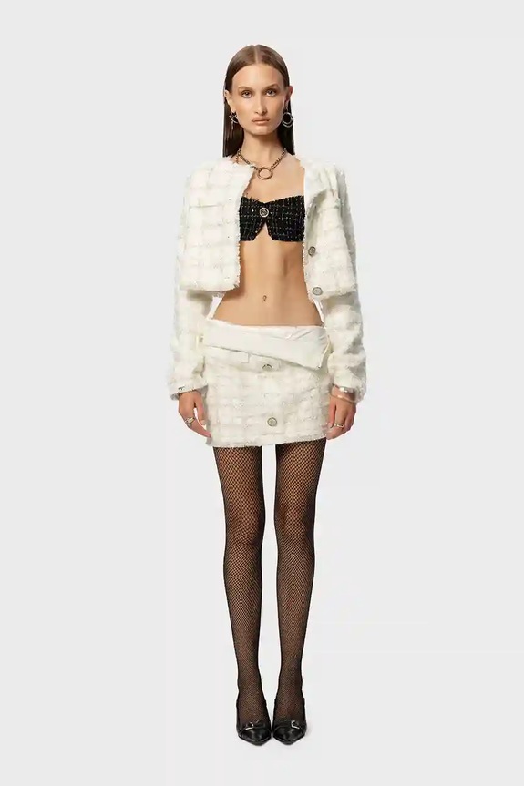 Ruházat GOD SAVE QUEENS zakó EXECUTIVE TWEED JACKET GSQ.152.391 fehér