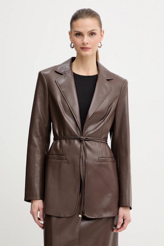 Marciano by Guess marynarka GLADYS imitacja skóry brązowy 5BGN04.7389A