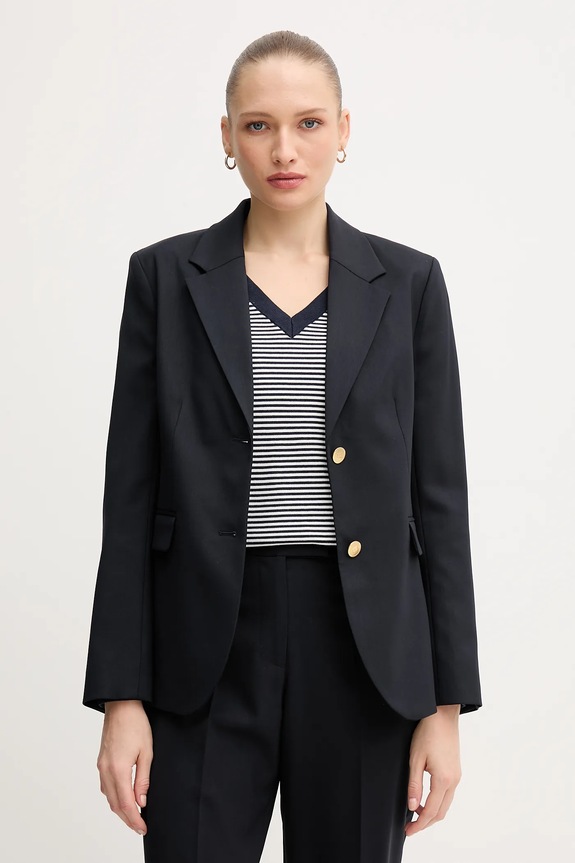 Tommy Hilfiger gyapjúkeverék felső szövet sötétkék WW0WW46662