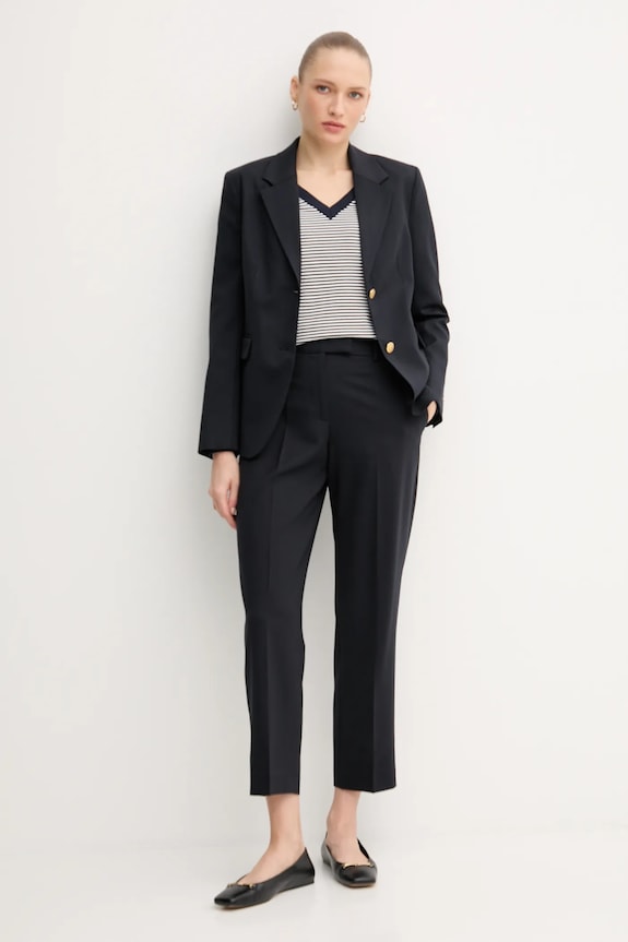Tommy Hilfiger gyapjúkeverék felső WW0WW46662 sötétkék SS26