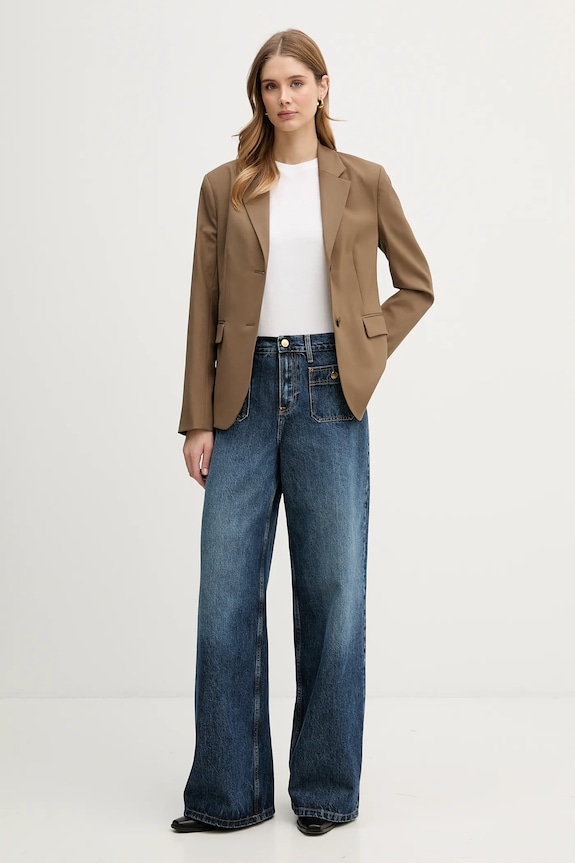 Sako s dodatkom vune Tommy Hilfiger WW0WW46662 smeđa SS26