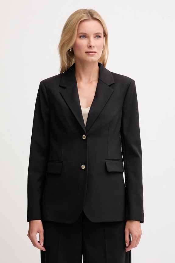 Suknjič z dodatkom volne Tommy Hilfiger S podlogo črna WW0WW46662