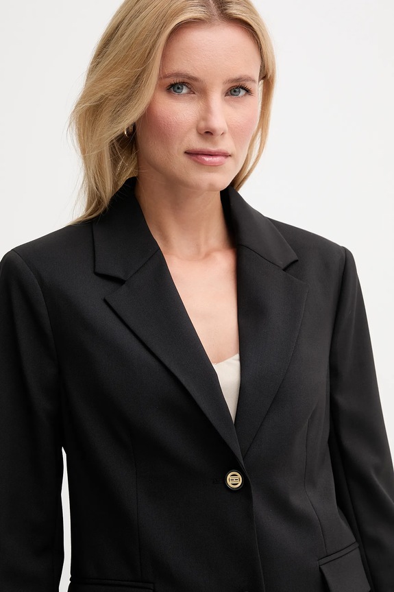 Suknjič z dodatkom volne Tommy Hilfiger črna WW0WW46662