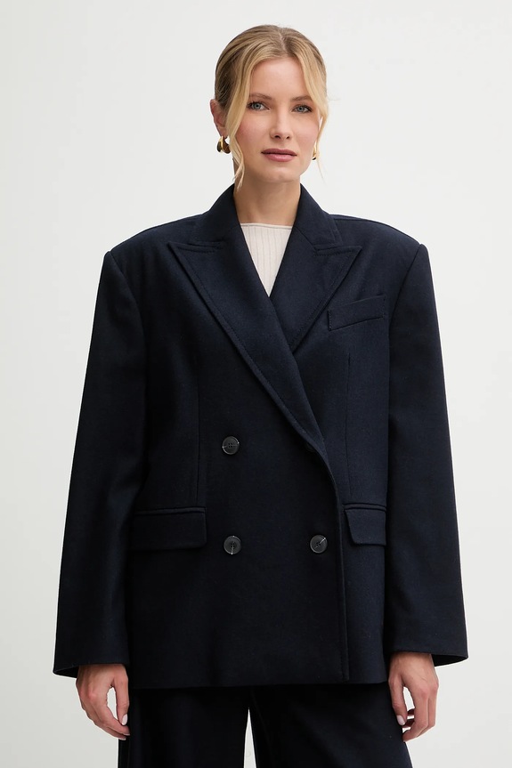 Bunda s prímesou vlny MAX&Co. melanž tmavomodrá 2526086074200