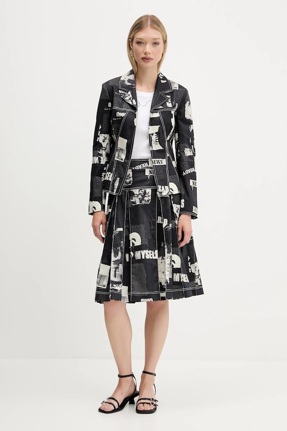 Σακάκι Desigual NEWSPAPER BLAC 25WWEW20 μαύρο AW25