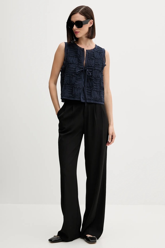 Бавовняна жилетка Pedro del Hierro 7312259 темно-синій AW25