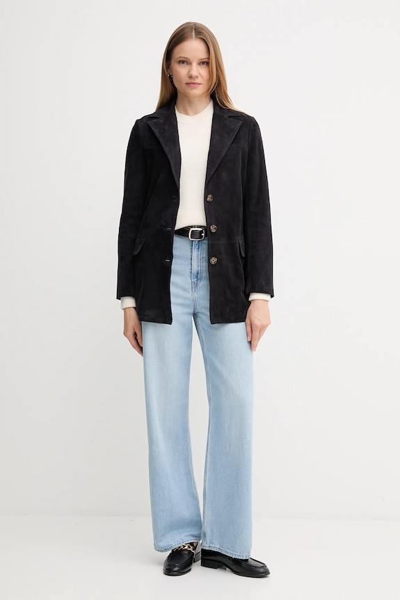 Pedro del Hierro velúr kabát 5492121 sötétkék AW25