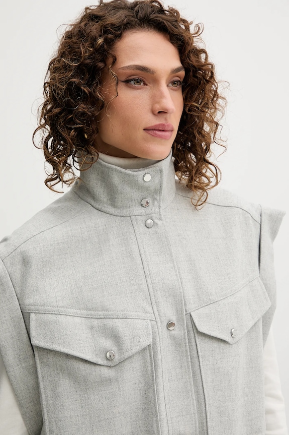 BOSS Orange mellény gyapjúval szürke 50547683