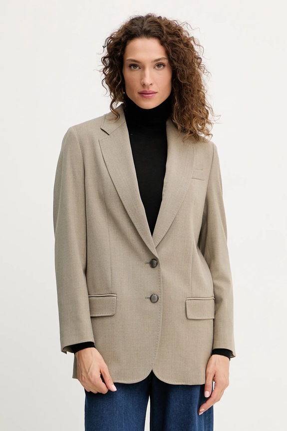 Marella giacca in misto lana tessuto verde 2523046101200