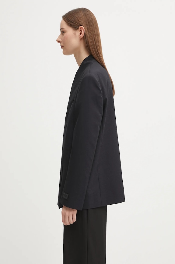 Kenzo marynarka wełniana Weave Kimono Blazer FF62VE2659ID granatowy AW25