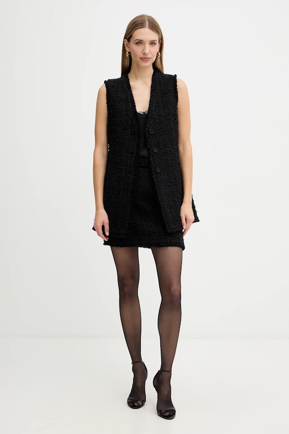 Vesta s prímesou vlny BOSS Jokilana 50549128 čierna AW25