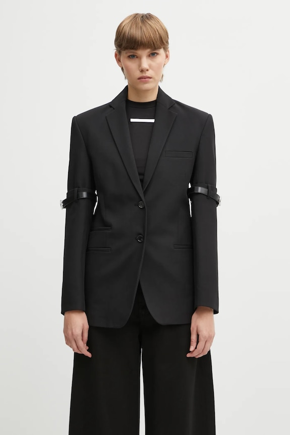Coperni sacou Logo Belted cu captuseala negru COPV37F3004