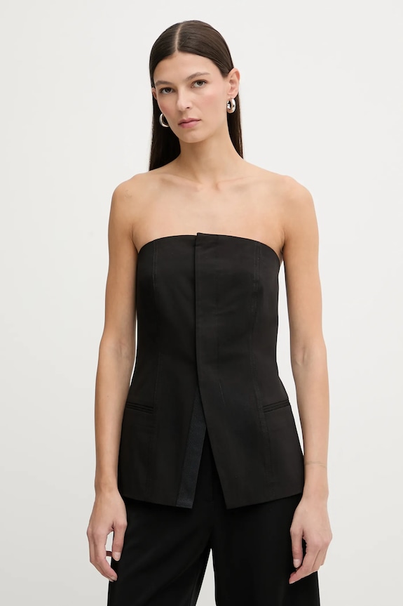 Blúzka s prímesou vlny G-Star Strapless slim čierna D27755.E068