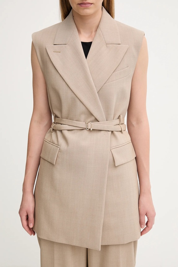 Вълнен елек Sportmax CIURMA бежов 2522286011600