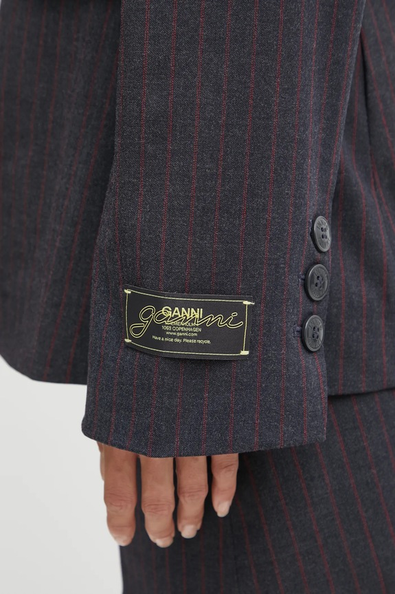 GANNI marynarka Stretch Stripe szary W0578