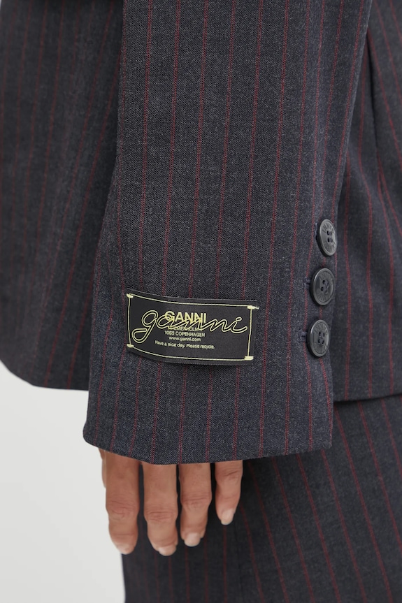 GANNI marynarka Stretch Stripe szary W0578