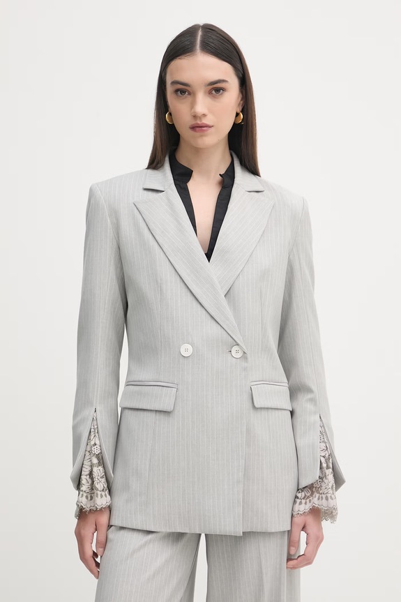 Haveone marynarka dwurzędowa damska szary JGE.P031