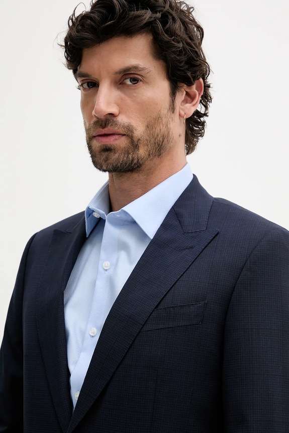 BOSS costum de lână H-Huge-2Pcs-Peak-253 50546099 bleumarin