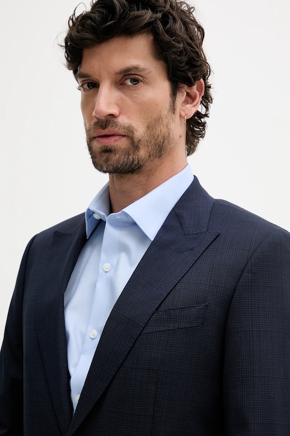 BOSS costum de lână H-Huge-2Pcs-Peak-253 50546099 bleumarin