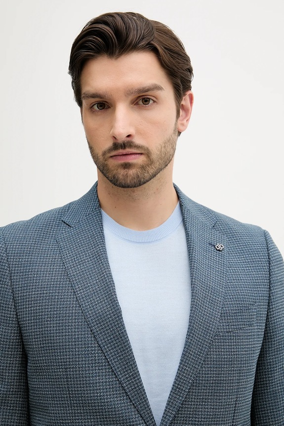 BOSS sacou de lână H-Janson-FL-253 albastru 50545859
