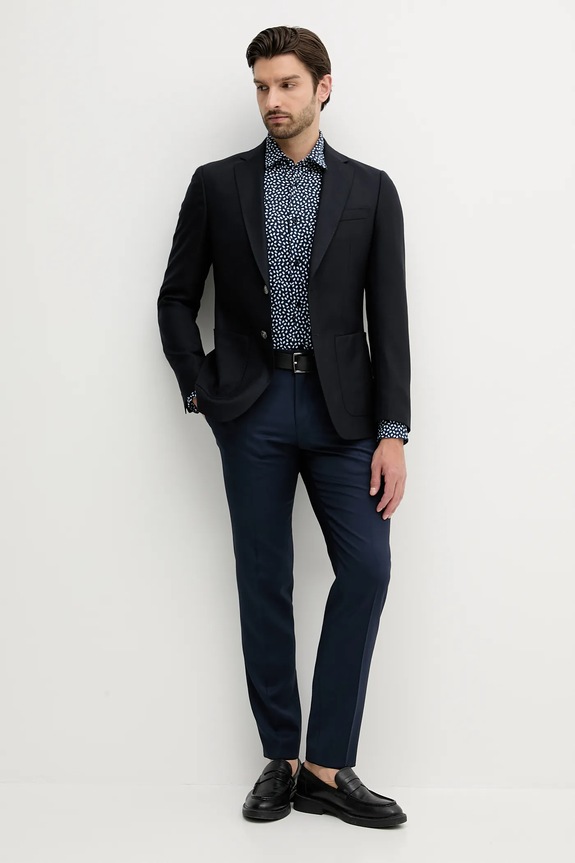 BOSS sacou de lână H-Hutson-2PP-253 50545880 bleumarin AW25