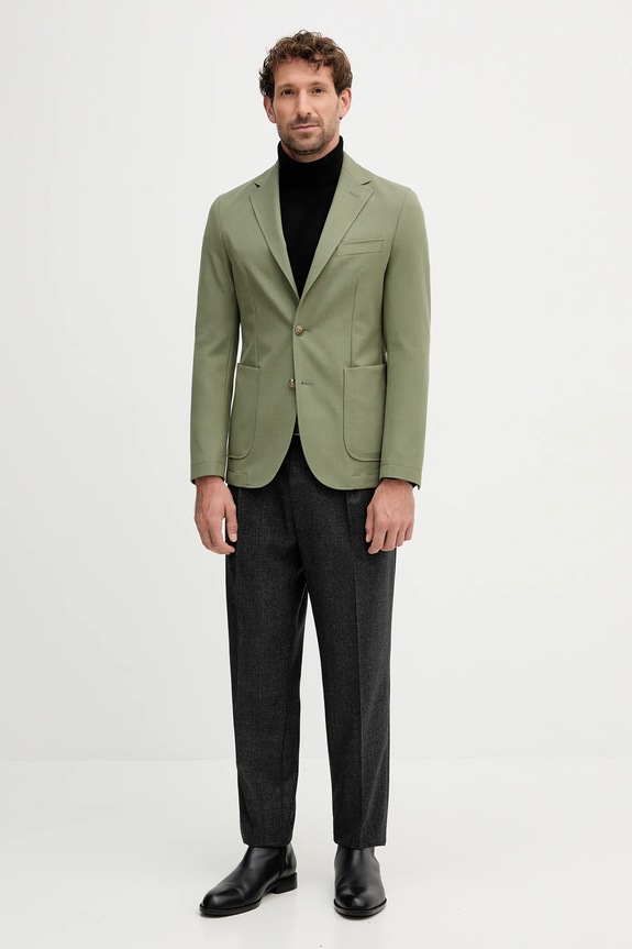 BOSS sacou din lână P-Hanry-WG-253 50546055 verde AW25