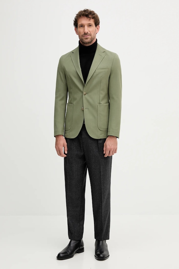 BOSS sacou din lână P-Hanry-WG-253 50546055 verde AW25