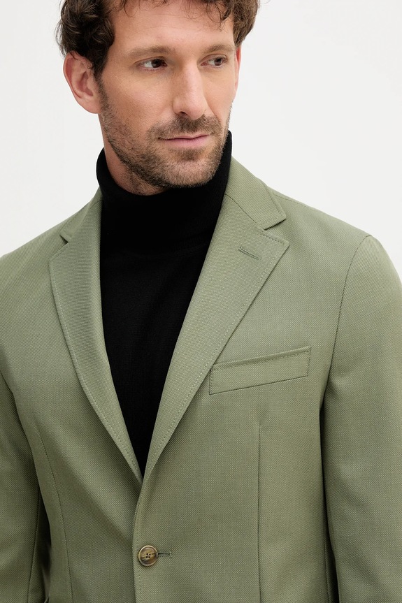 BOSS sacou din lână P-Hanry-WG-253 verde 50546055