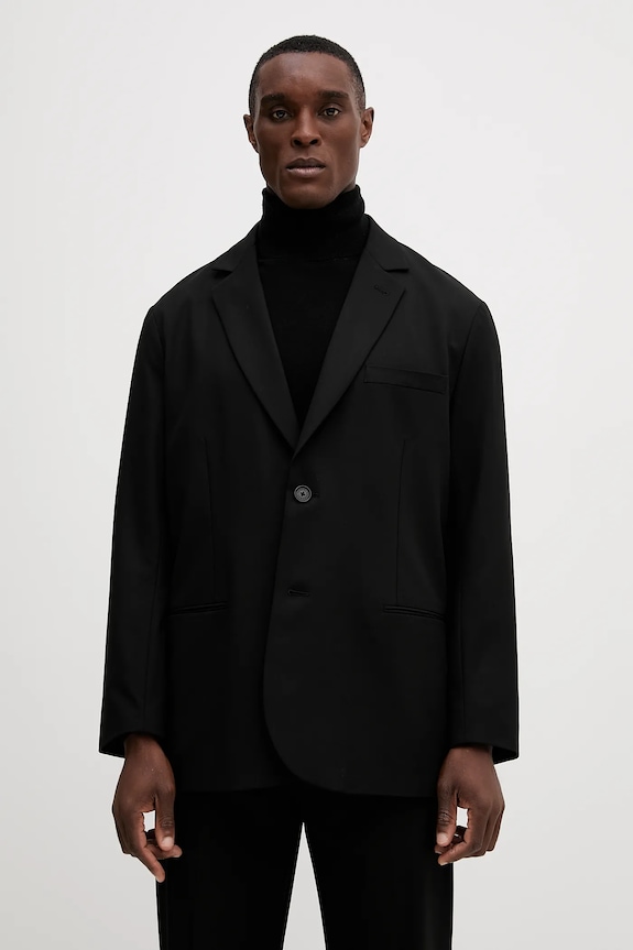 Armani Exchange sacou din lână cu captuseala negru XM001195.AF16678