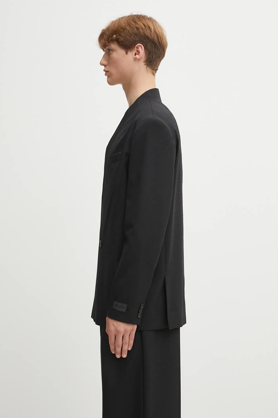 Vlnené sako Kenzo Weave Kimono Tailored FF65VE1309ID čierna AW25