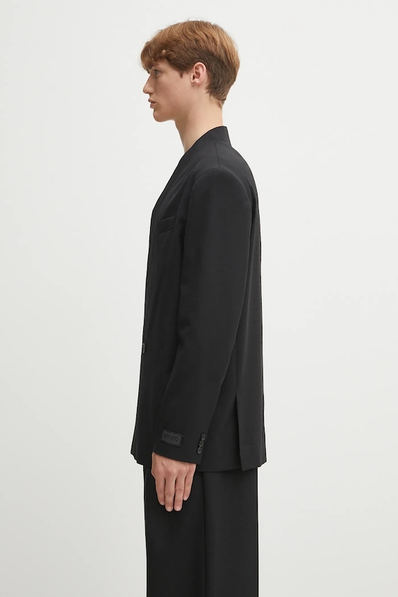 Vlnené sako Kenzo Weave Kimono Tailored FF65VE1309ID čierna AW25