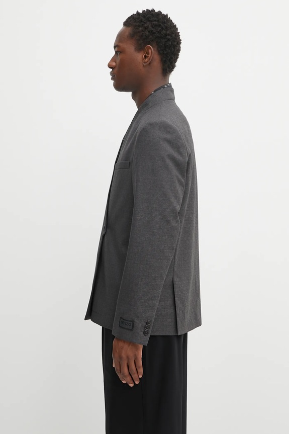 Kenzo giacca in lana Weave Adjusted Kimono Tailored FF65VE1459ID grigio AW25
