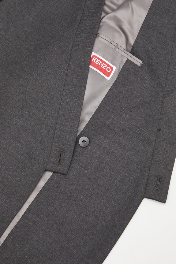 Kenzo giacca in lana Weave Adjusted Kimono Tailored FF65VE1459ID grigio