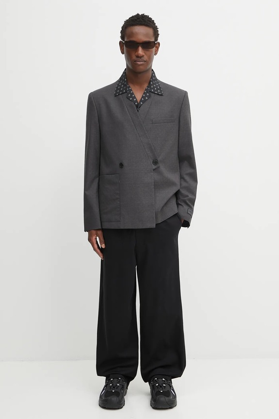 Kenzo giacca in lana Weave Adjusted Kimono Tailored FF65VE1459ID