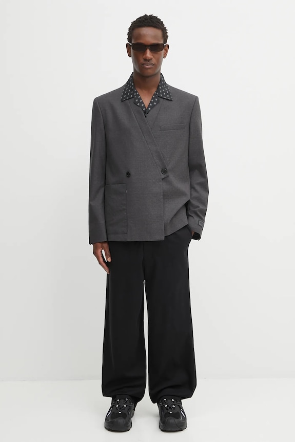 Kenzo giacca in lana Weave Adjusted Kimono Tailored FF65VE1459ID