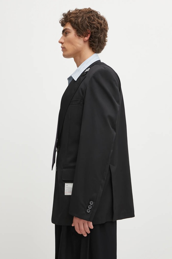 Sako s přídavkem vlny Maison MIHARA YASUHIRO LAYERED A15JK031 černá AW25