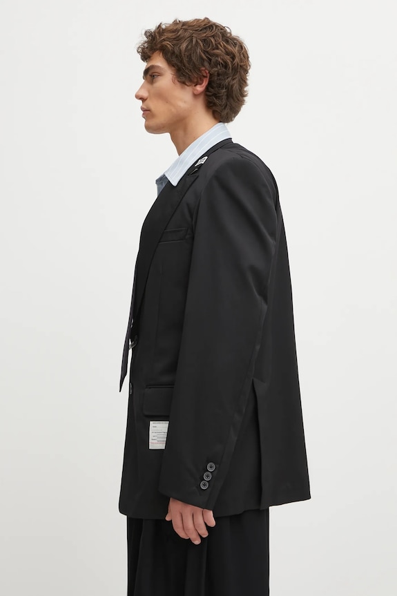 Sako s přídavkem vlny Maison MIHARA YASUHIRO LAYERED A15JK031 černá AW25